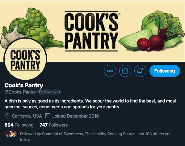 Cooks Twitter Homepage